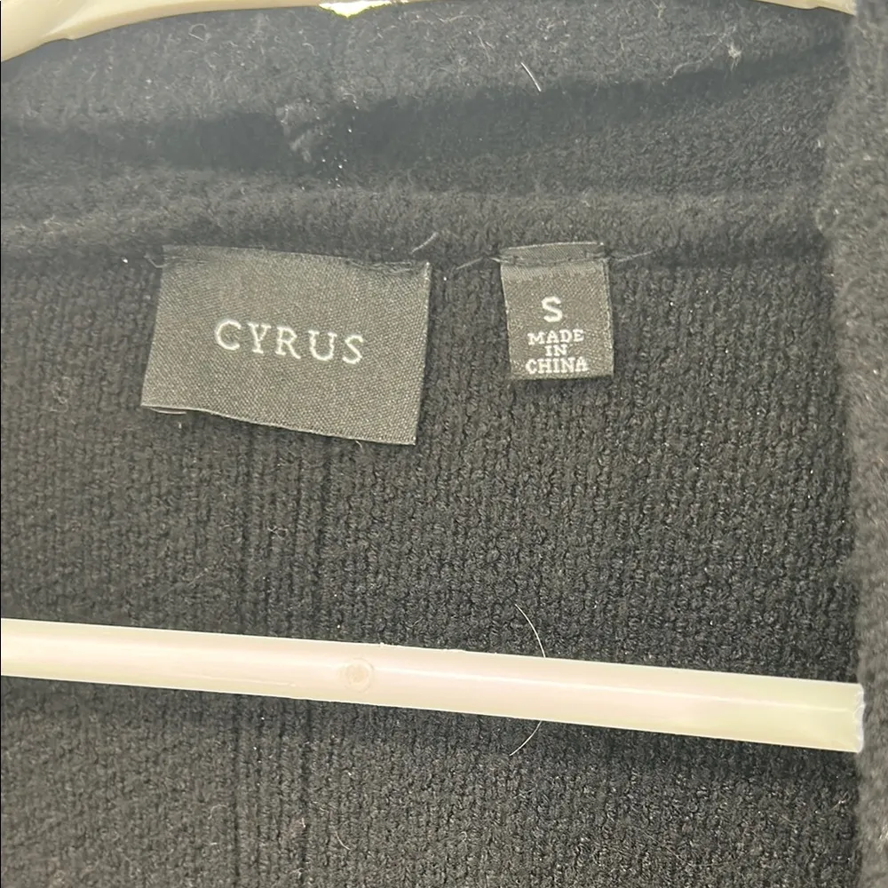 Cyrus Black Cardigan Open-Front Knit Sweater S soft heavy weight thick casual - Image 4