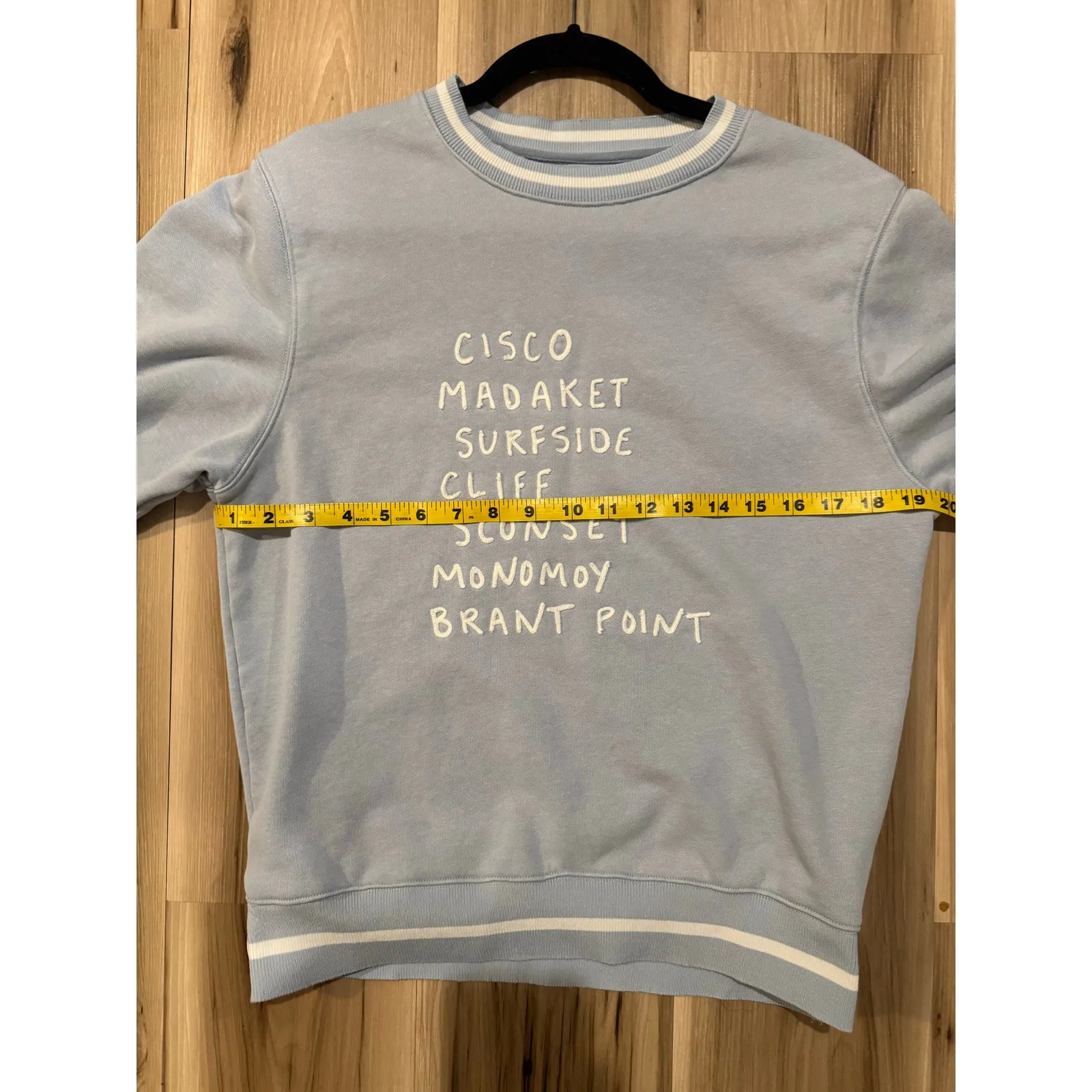 Ellsworth + Ivey Nantucket Crewneck Sweatshirt XS Blue Coastal Graphic Preppy - Image 3