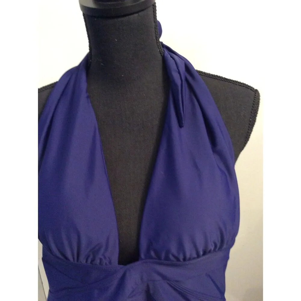 New NWT Zaful Size 6 Deep V Neck Halter Monokini Swim Wear Self Tie - Image 2