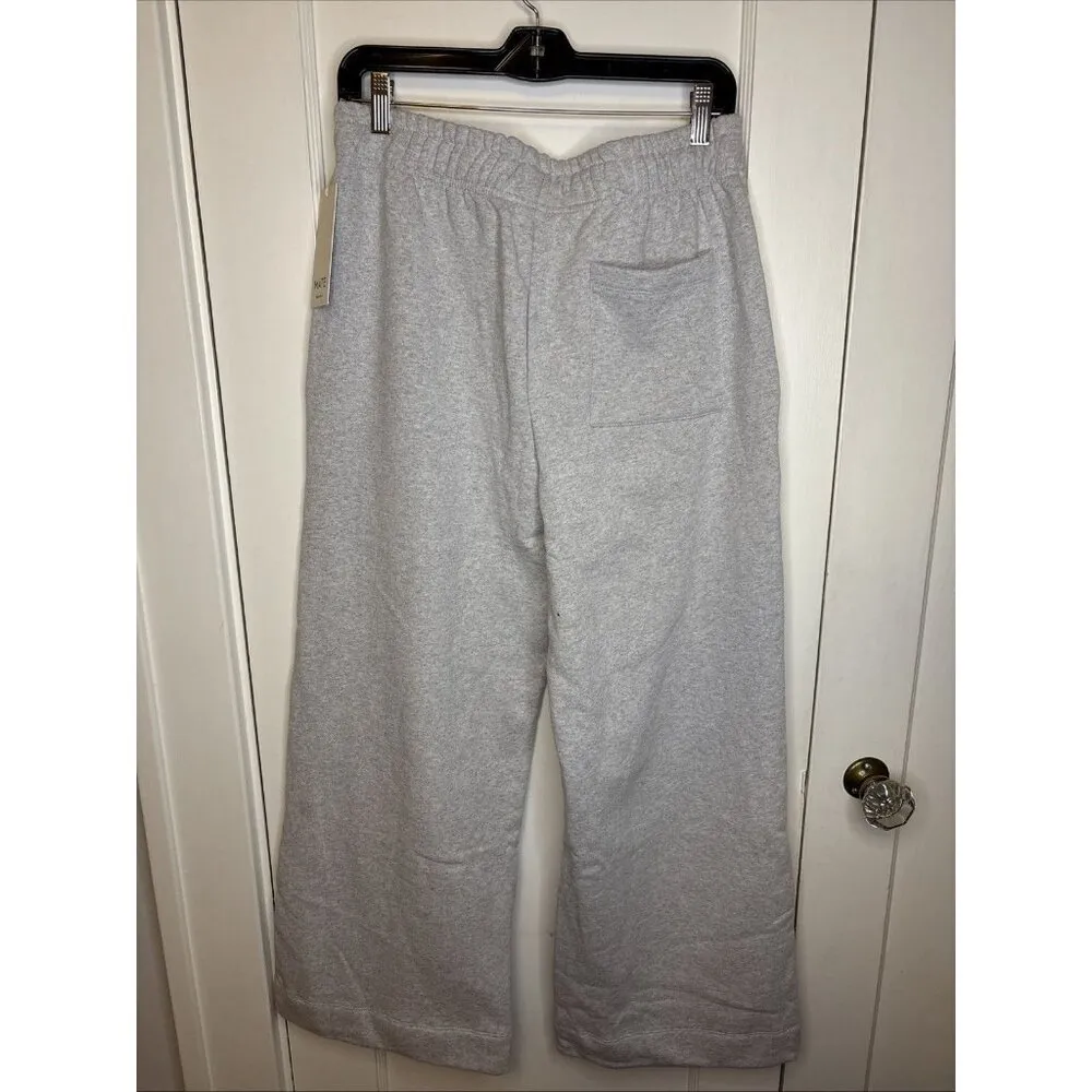 Mate The Label Organic Fleece Wide Leg Pant Heather Grey Large MSRP $138 - Image 10