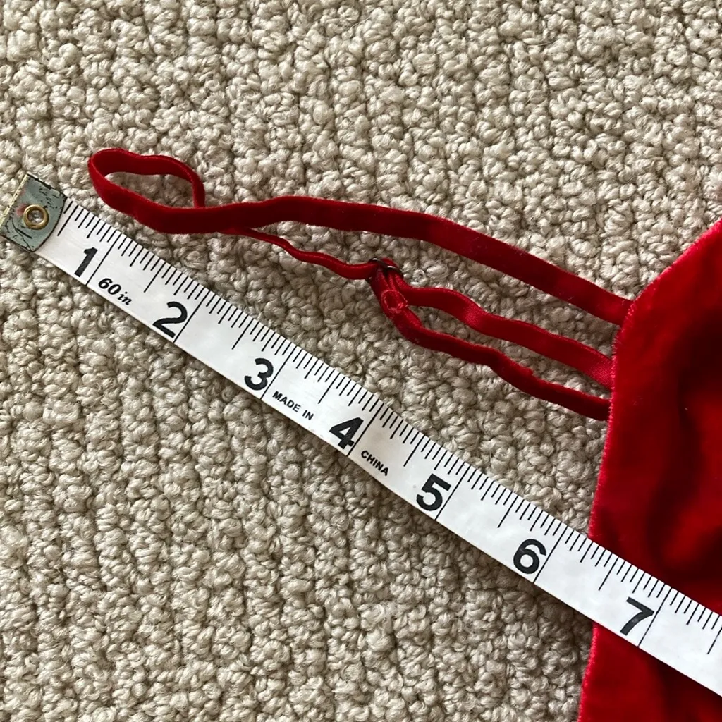 Lush Crushed Velvet Bright Red Christmas Holiday Dress Bodycon Medium Mini EUC - Image 12