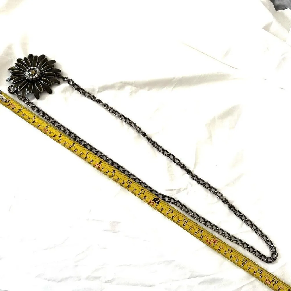 Flower rhinestone chain belt - Image 5