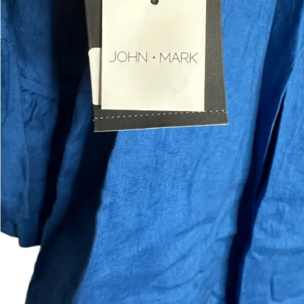 John Mark Blue Linen‎ Dress with Scarf nwt - Image 6