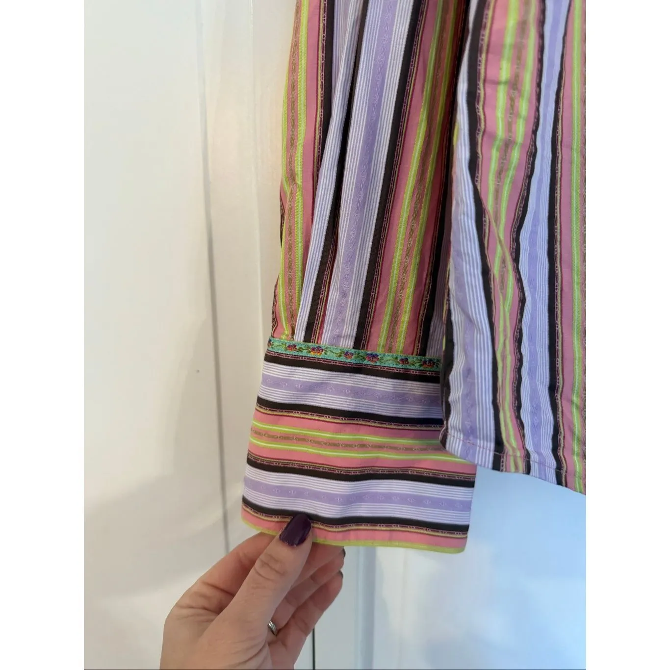 Robert Graham striped cotton blend button down size XL - Image 9