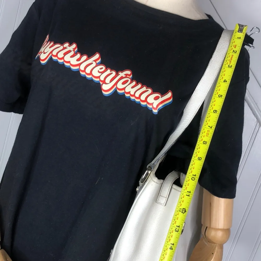 Abbey D Ring White Leather Shoulder Bag Tote Vintage Authentic Dust Bag - Image 8