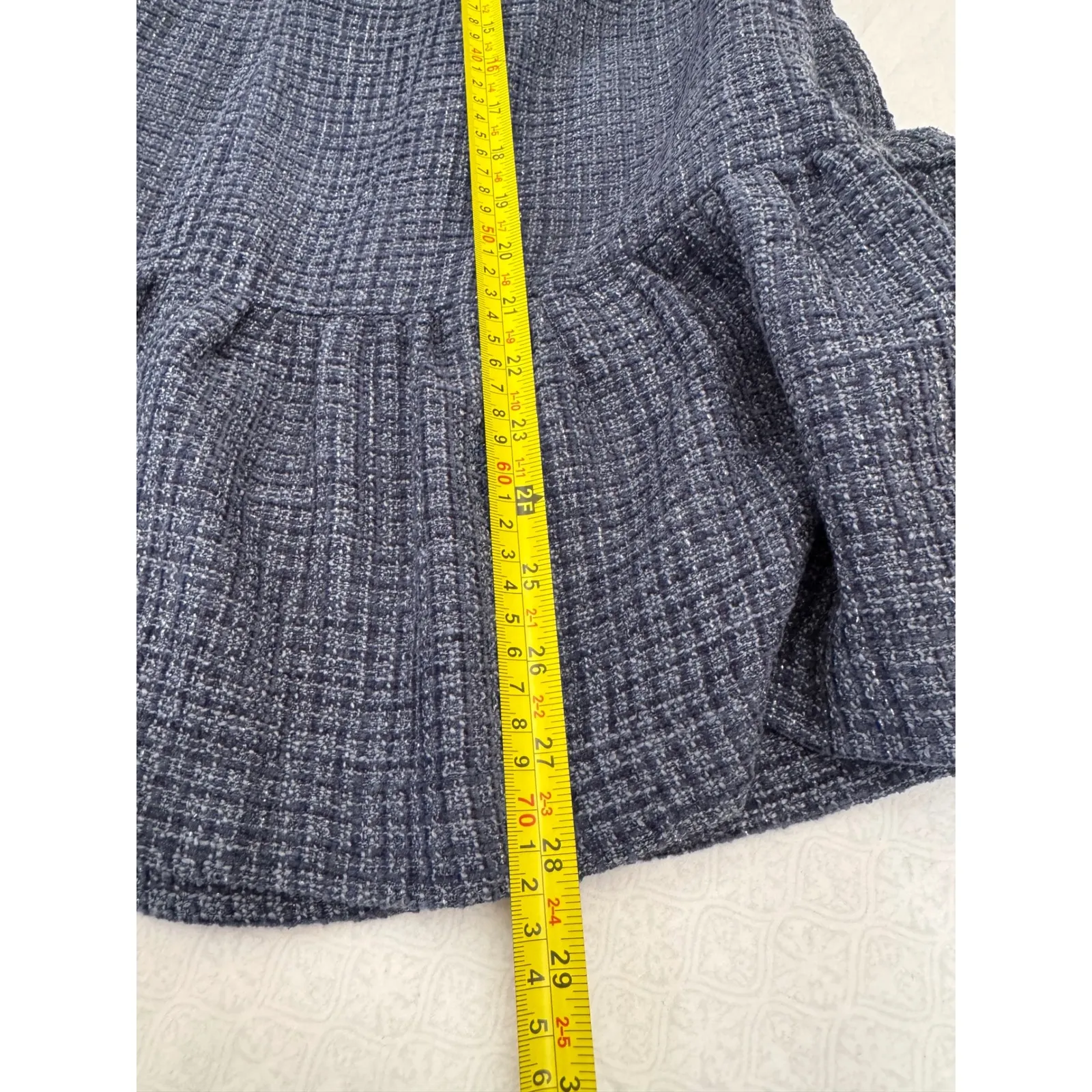 AQUA Tweed Mini‎ Dress Pearl Straps Ruffle Hem Party Cocktail XXL - Image 8