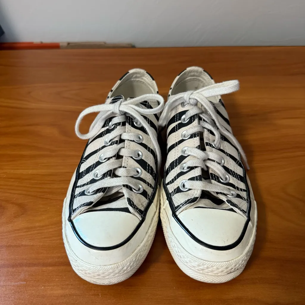 Converse Oxford Chuck 70 Low Archival Zebra Print Black White Sneaker‎ Canvas W7 - Image 2