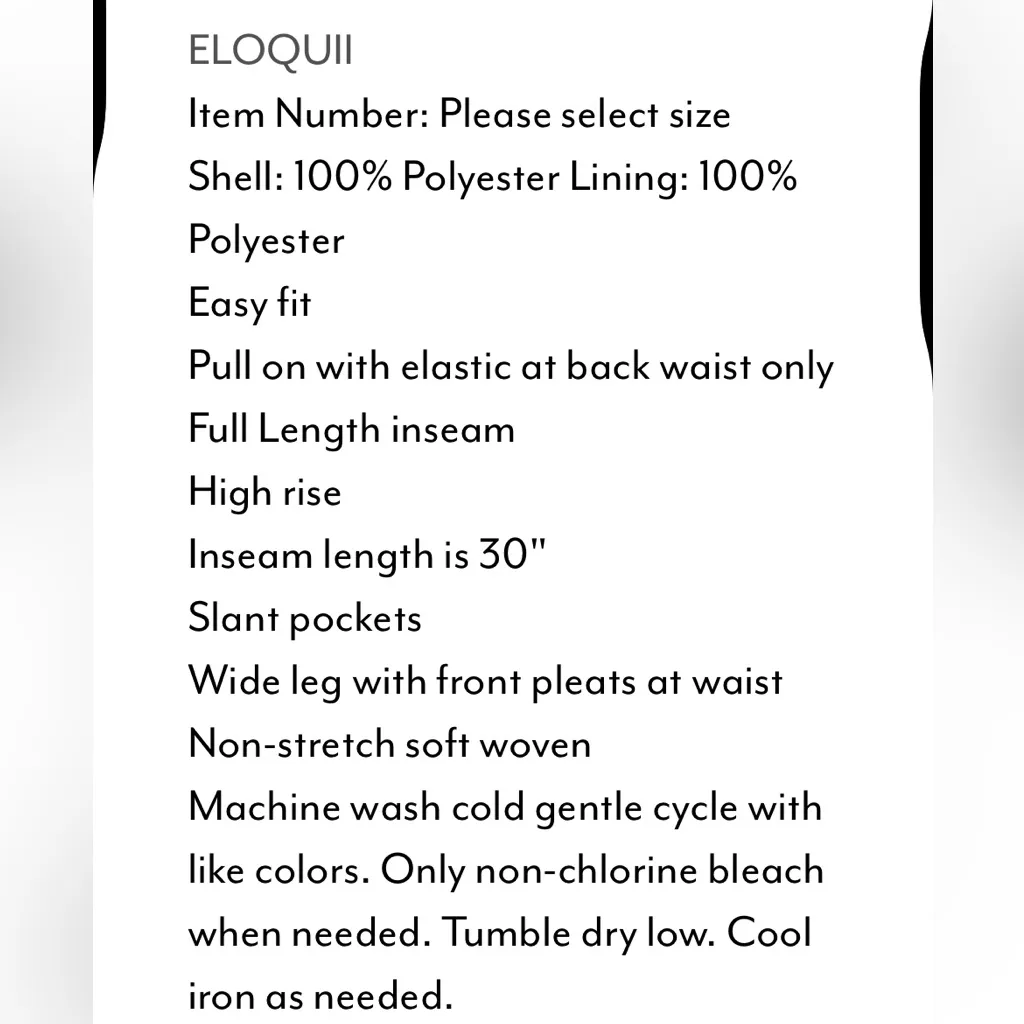 ELOQUII pants Wide Leg Dress pull on elastic waistband in Black 14 NEW wide - Image 7