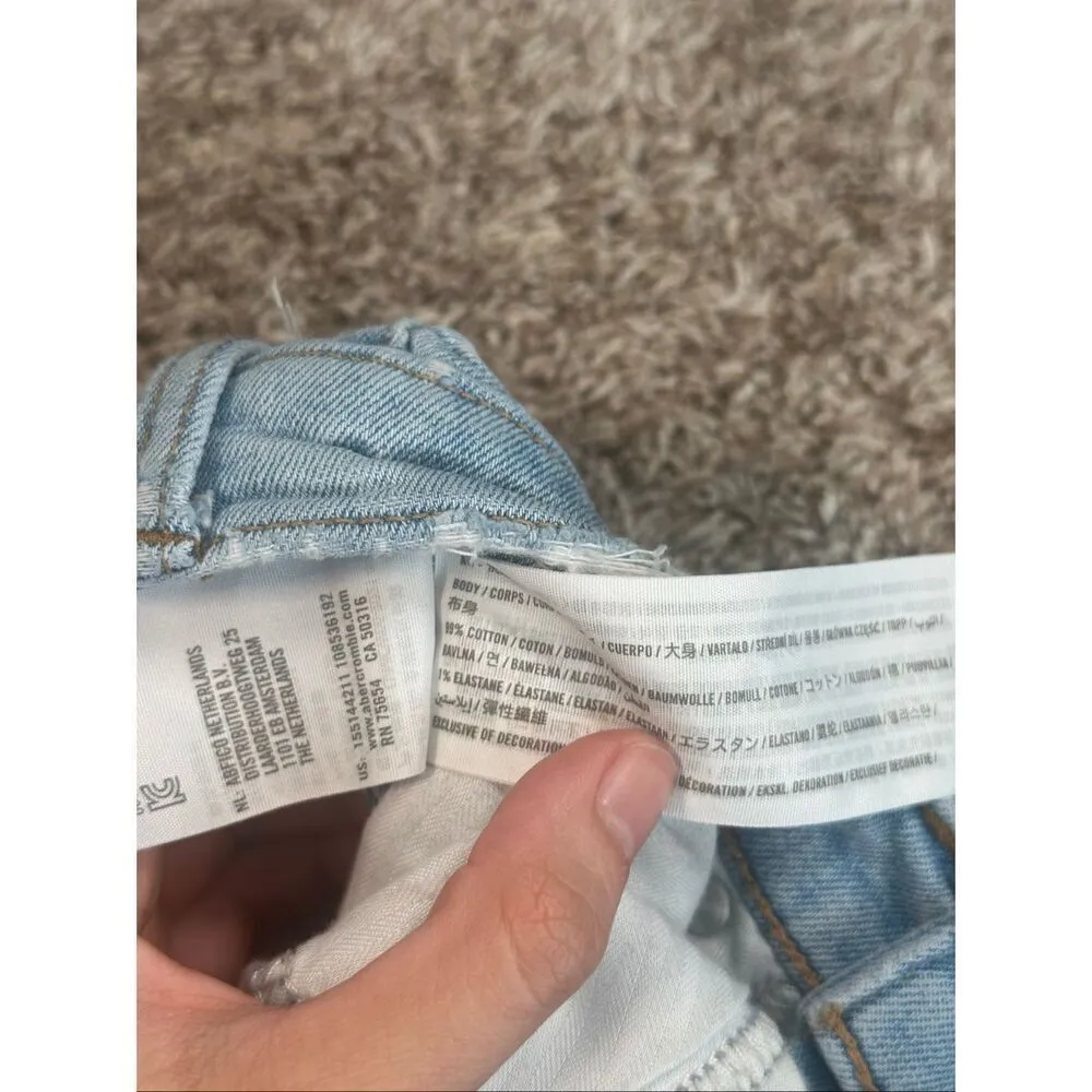 Abercrombie & Fitch Curve Love Ankle Straight Ultra High Rise Denim Jeans 25/0R - Image 5