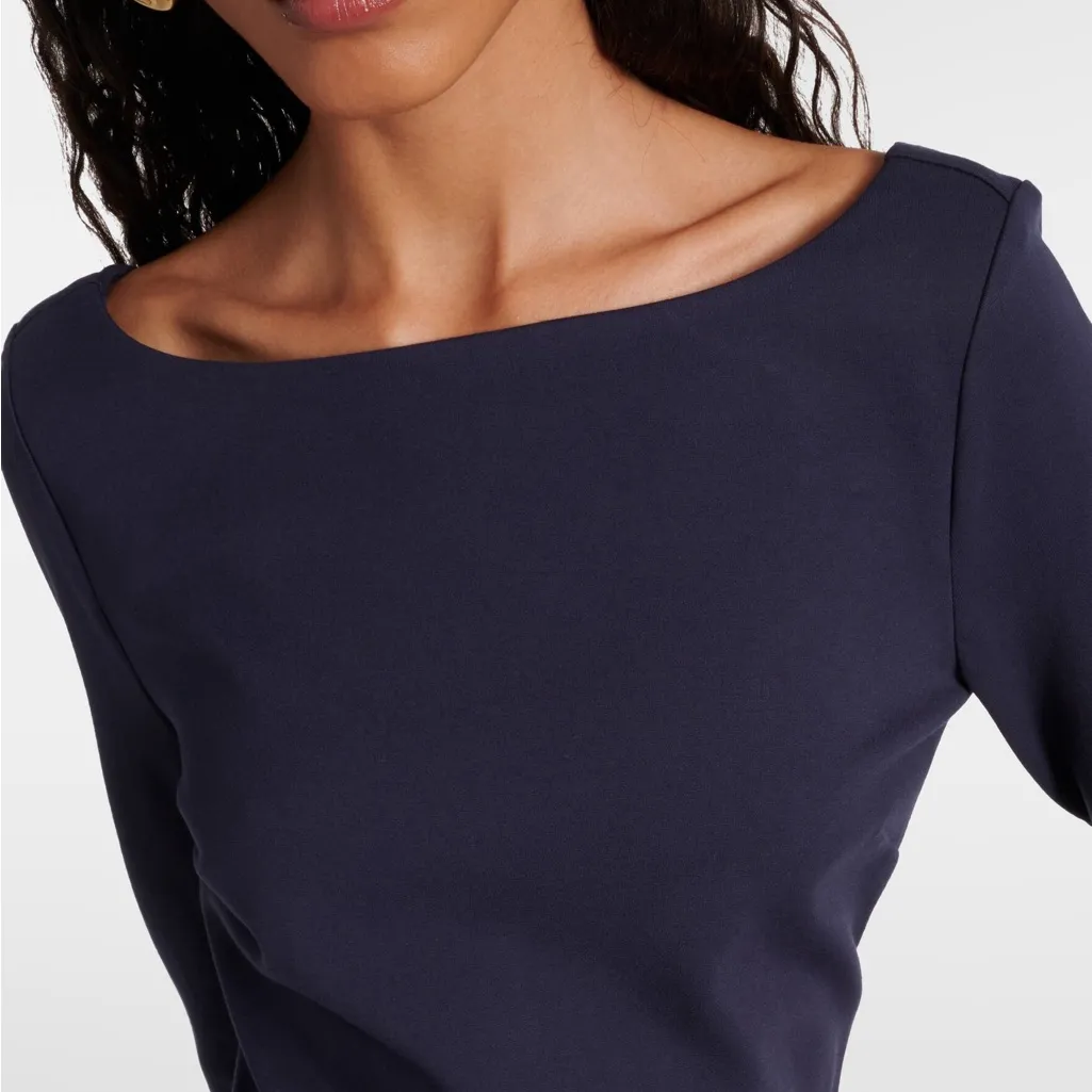 NWOT STAUD Hawthorne Dress in Navy Ivory Size Small - Image 14