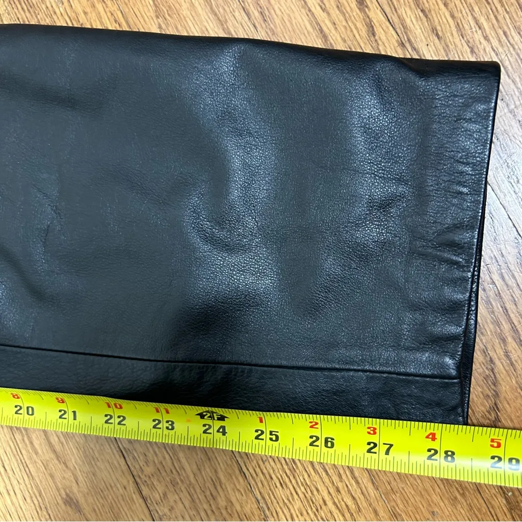 VTG 80’s Black Leather E Style High Waisted Straight Leg Pants Size 10 - Image 14