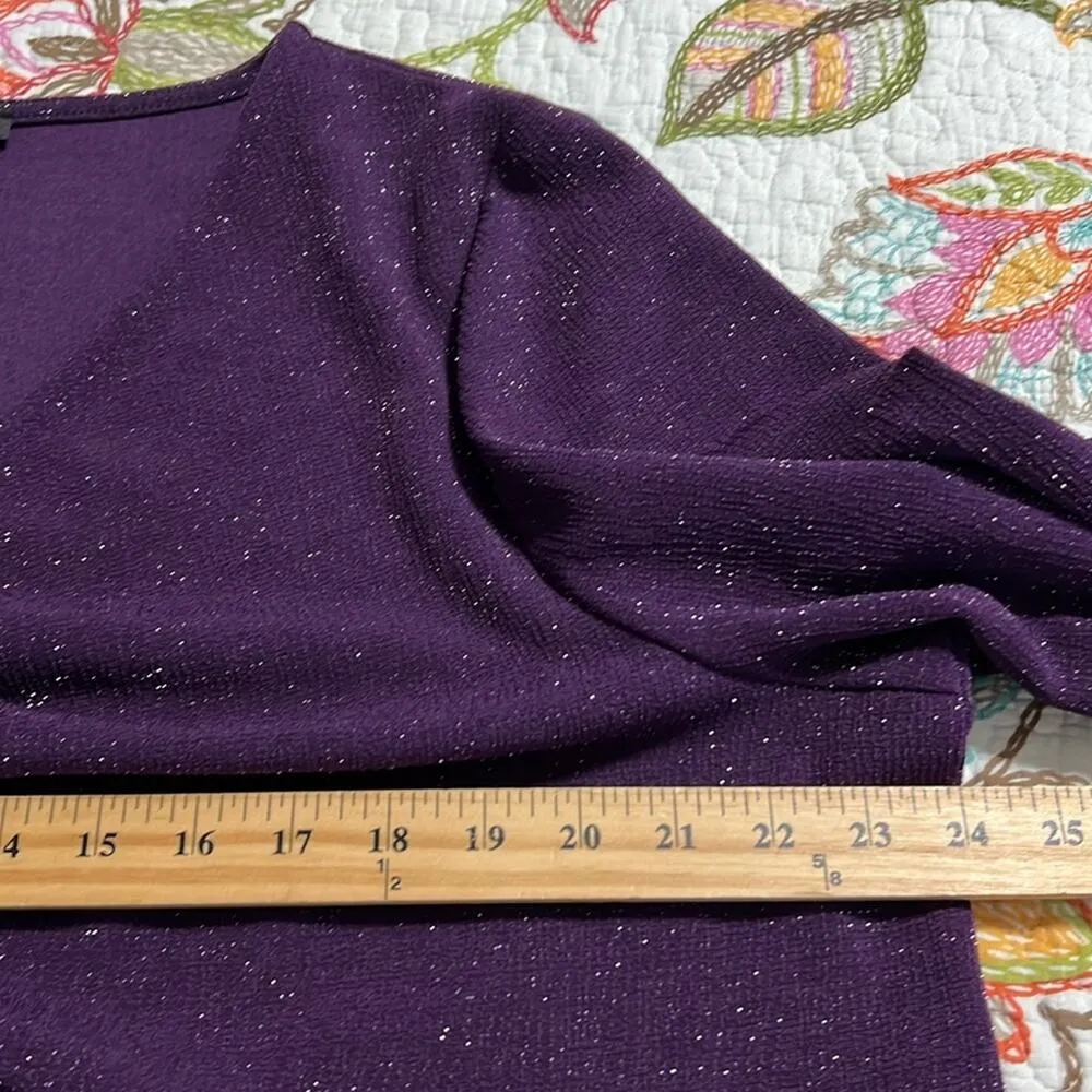 LANE BRYANT size 22/24 babydoll sparkle knit top jacquard fit v neck long sleeve - Image 4