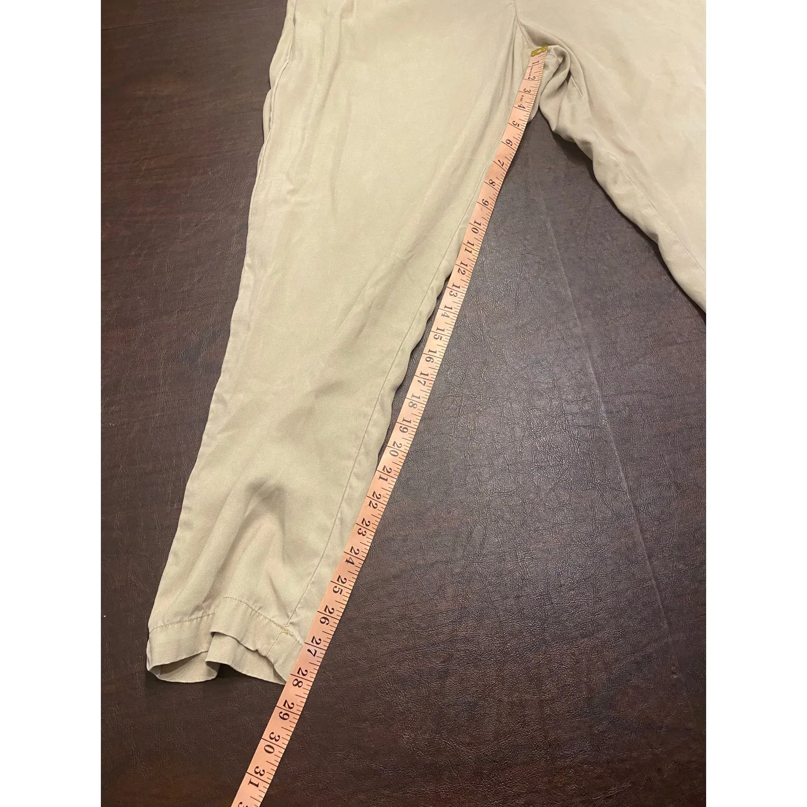 Talbots Easy Drawstring Pants XL Beige Lyocell Pull-On Relaxed Fit Elastic Waist - Image 3
