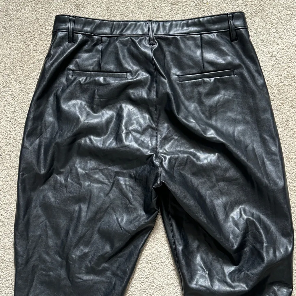 Abercrombie & Fitch Ultra High Rise Leather Pants Size 16 L Split Hem Skinny - Image 8