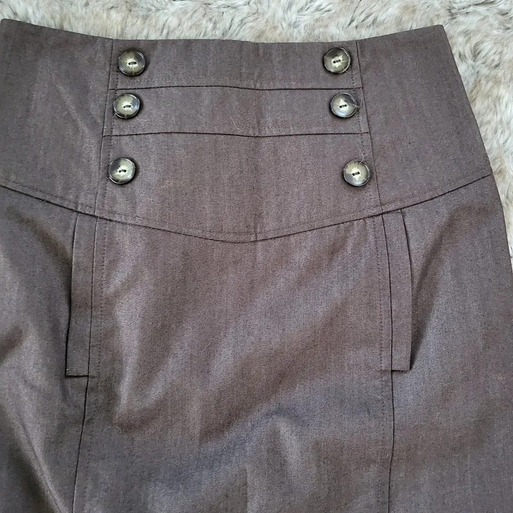 B Wear Byer California Gray Sailor Button Pencil Skirt Size 3 - Image 2