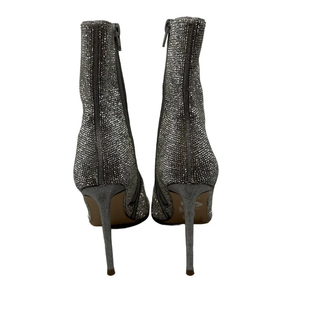 Steve Madden Finley-R Rhinestone Embellished Peep Toe Stiletto Boots Size 5.5 - Image 3