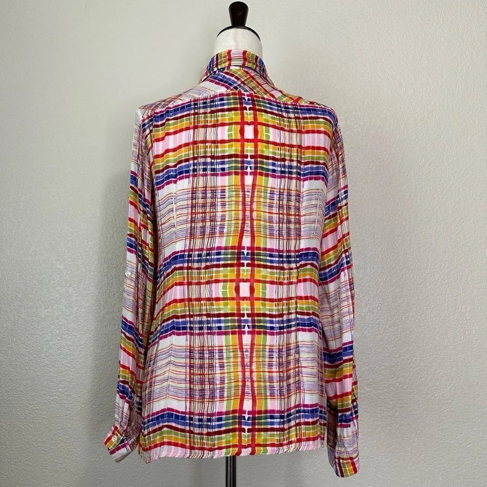CAbi Cirque Colorful Plaid Button Down Shirt - Image 8