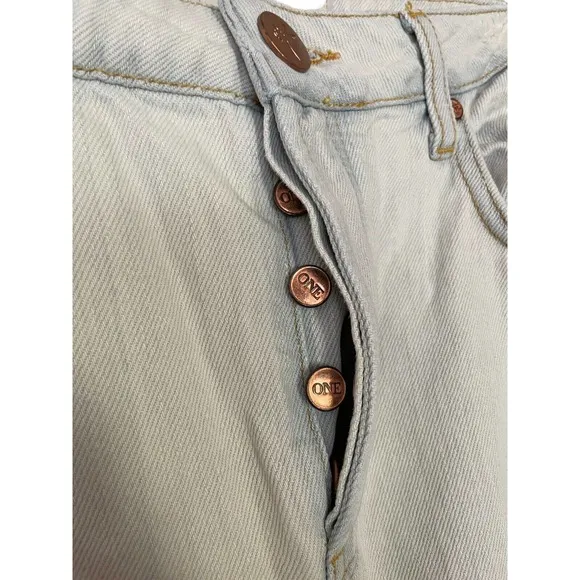 One Teaspoon High Waist Awesome Baggies Distressed Denim Blue Jeans‎ Women 27 - Image 6