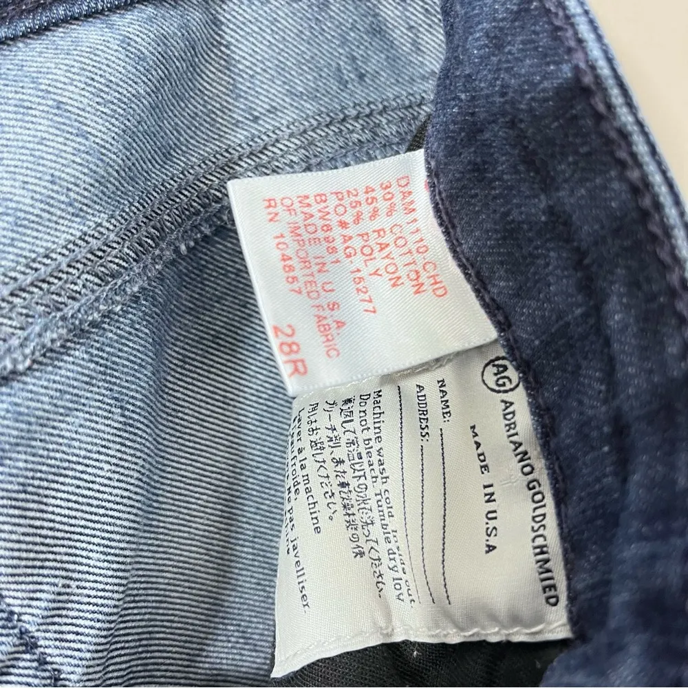 AG Adriano Goldschmied The Stilt Cigareete Jean size 28R - Image 5