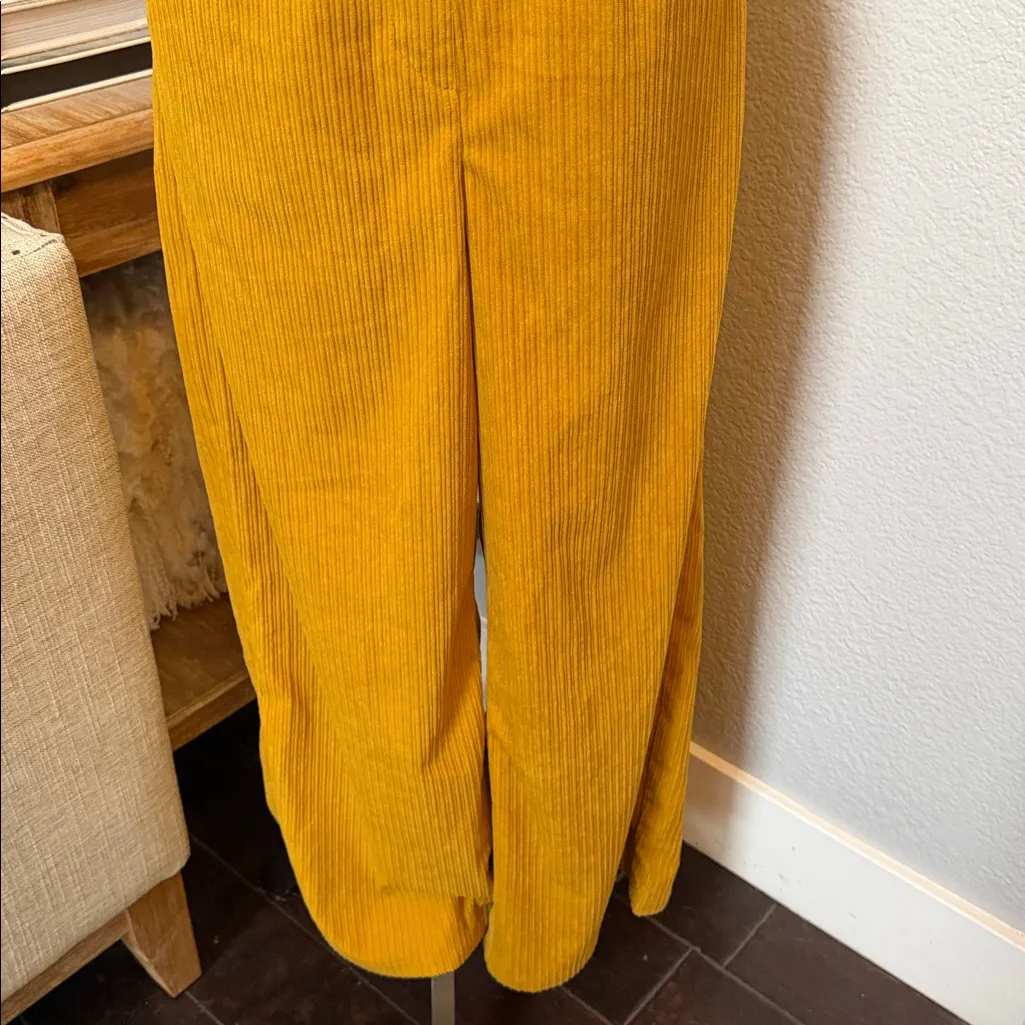 CIDER MUSTARD YELLOW CORDUROY POCKET JUMPSUIT SIZE SMALL - Image 6