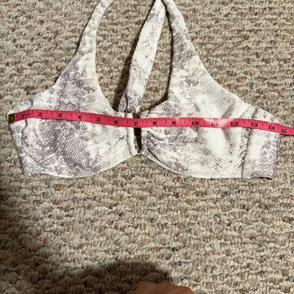 Heidi Klein Core Snake Print Halter Gray Top - Image 6