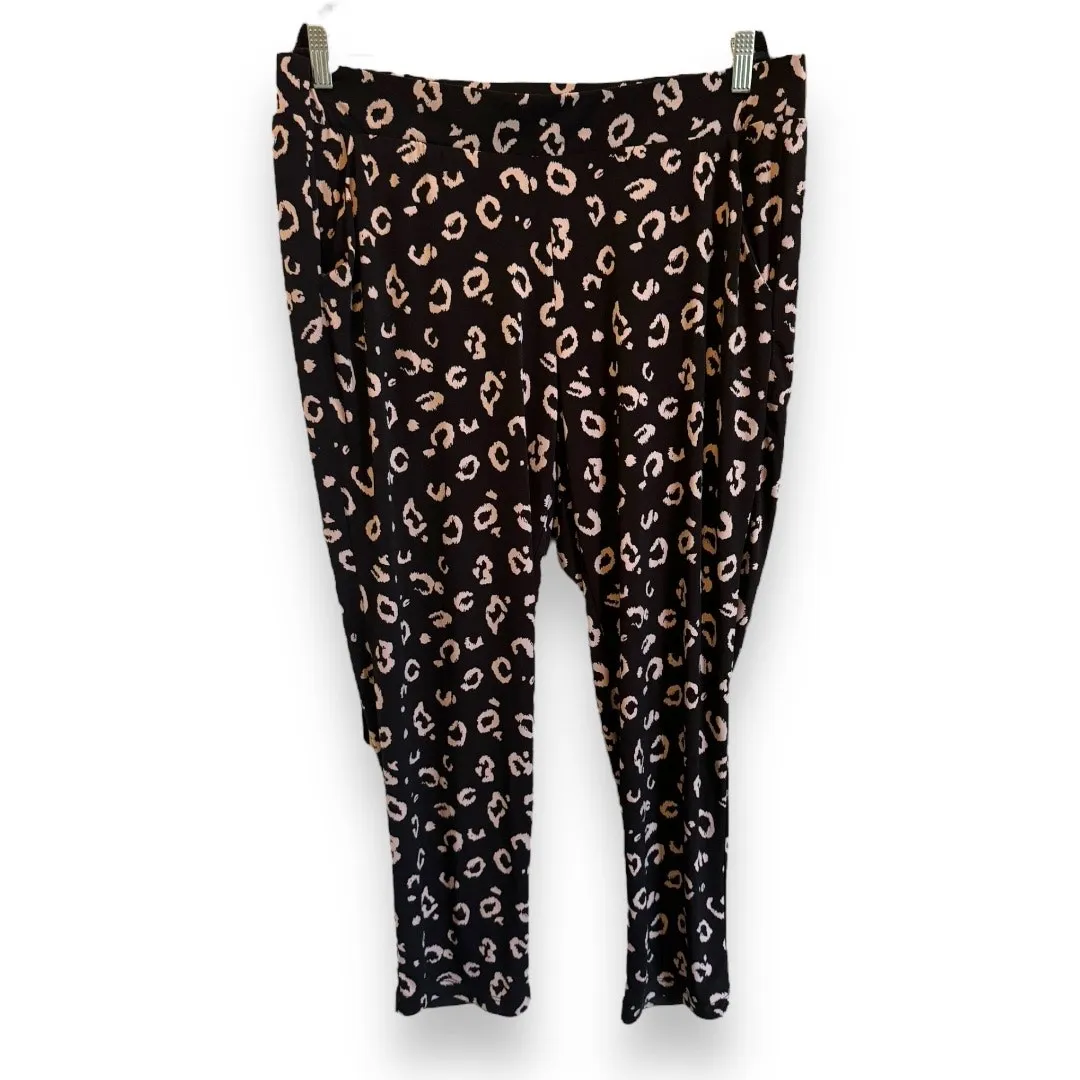 Torrid Womens Pants Sz 1 1X 14 16 Studio Knit‎ Tapered Black Leopard - Image 6