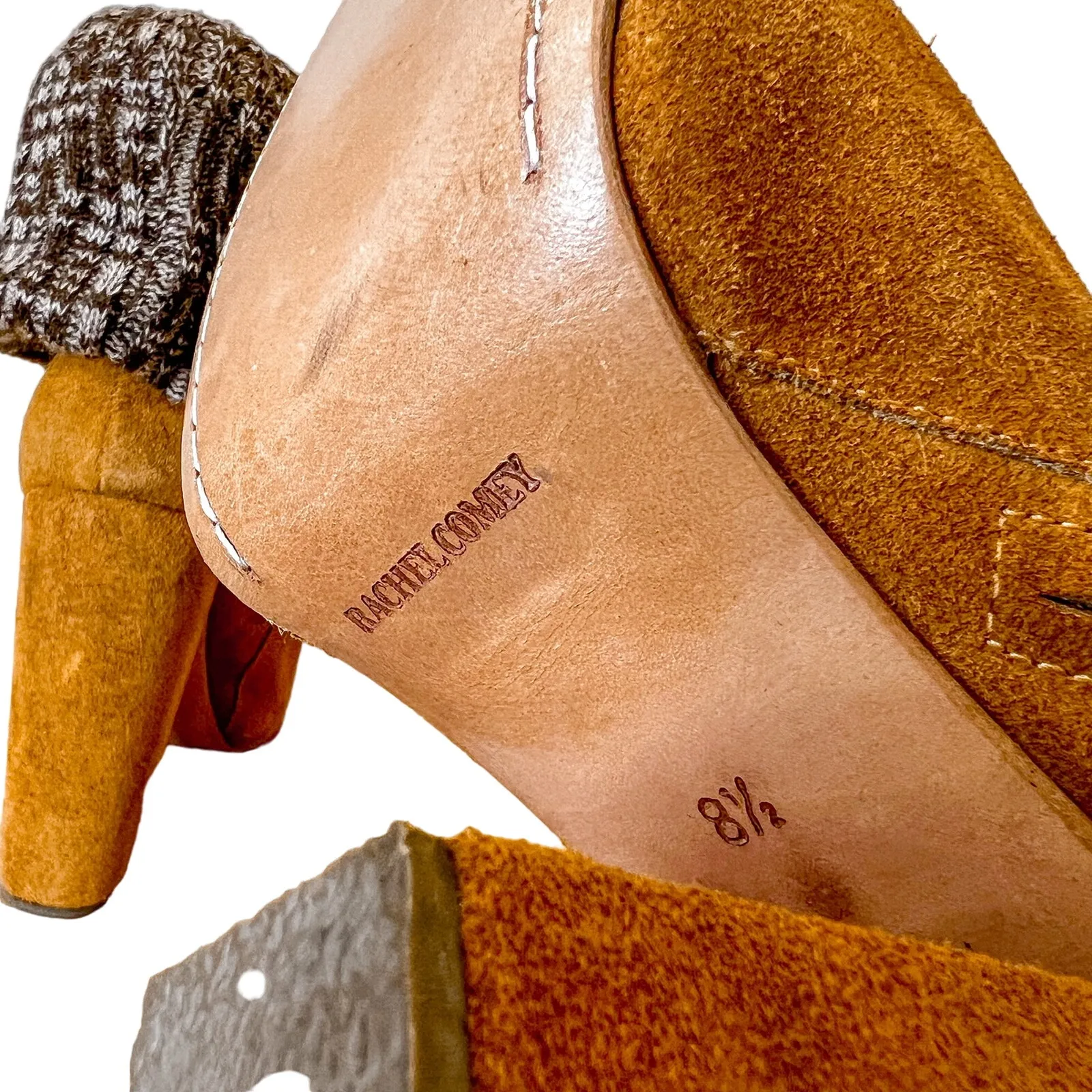 NEW Rachel Comey Colton Tan Brown Suede Leather Bootie with Knit Foldover US 8.5 - Image 8