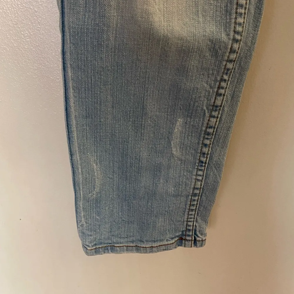 Womens Papaya Jeans 9 Light Blue Wash Boyfriend Mid Rise Distressed  30x27 30” - Image 6
