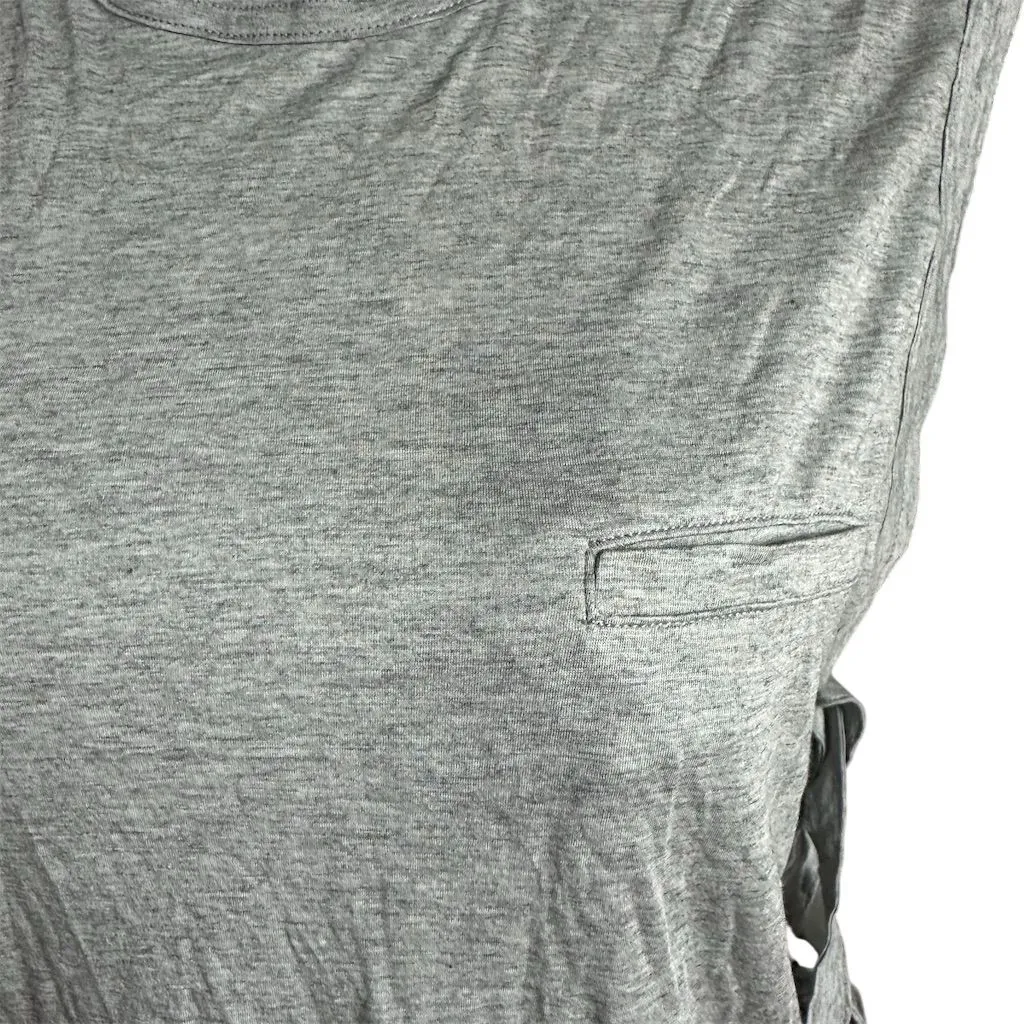 Helmut Lang Women's Women's Side Tie Tank Top Fog Melange Gray Size M - Image 3