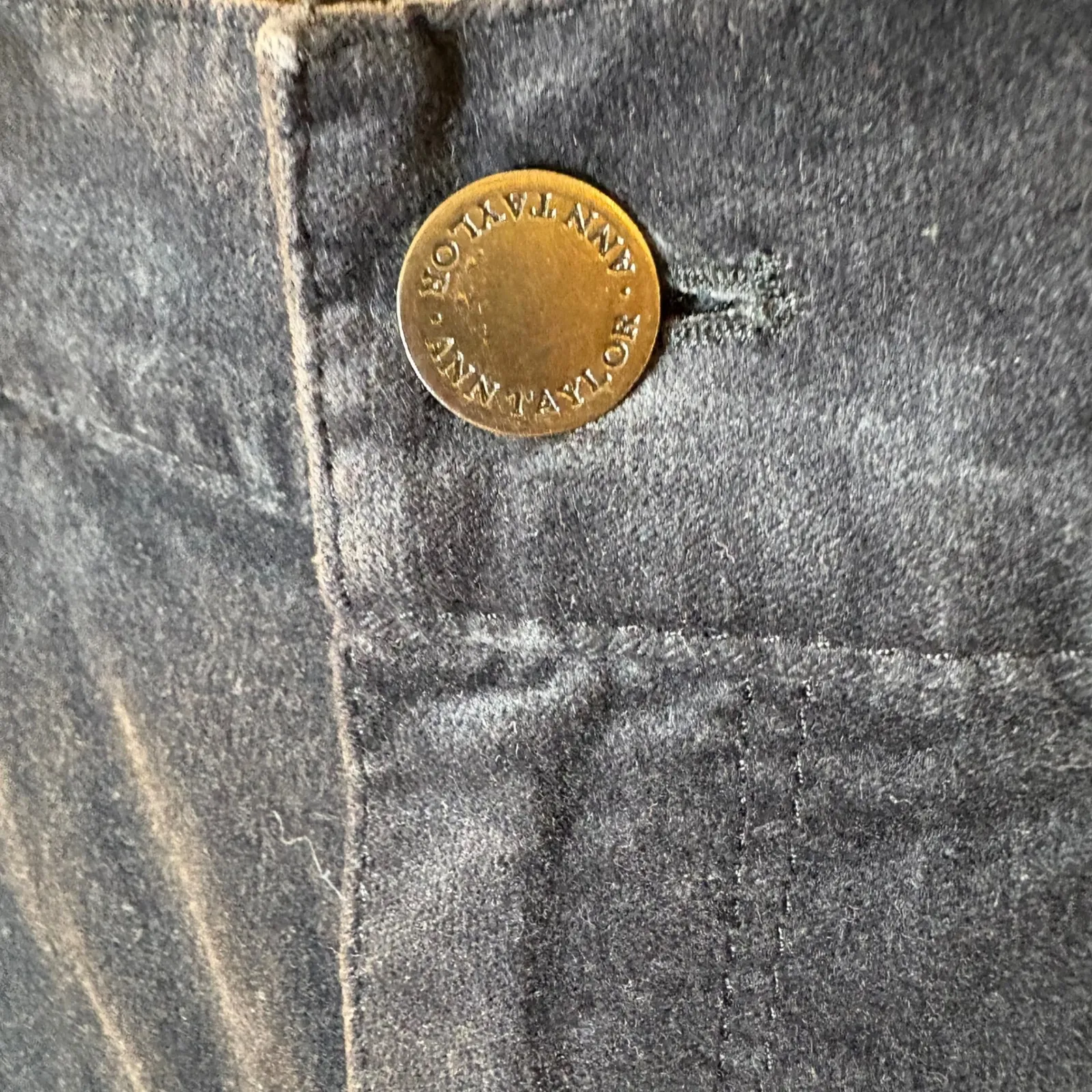 Ann Taylor Navy Velvet Skinny Pants Women Size 6 - Image 4