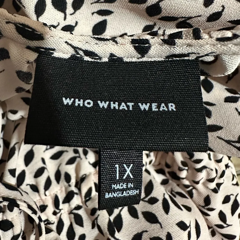 Who What Wear Puff Short Sleeve Smocked Dress 1X - Image 7