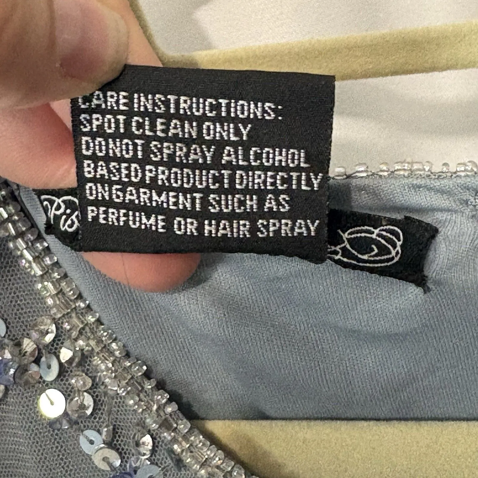 Pisarro Nights Women's Silver Beaded Sequin Long Sleeve Sheath Dress Sz 10 Hoco - Image 6