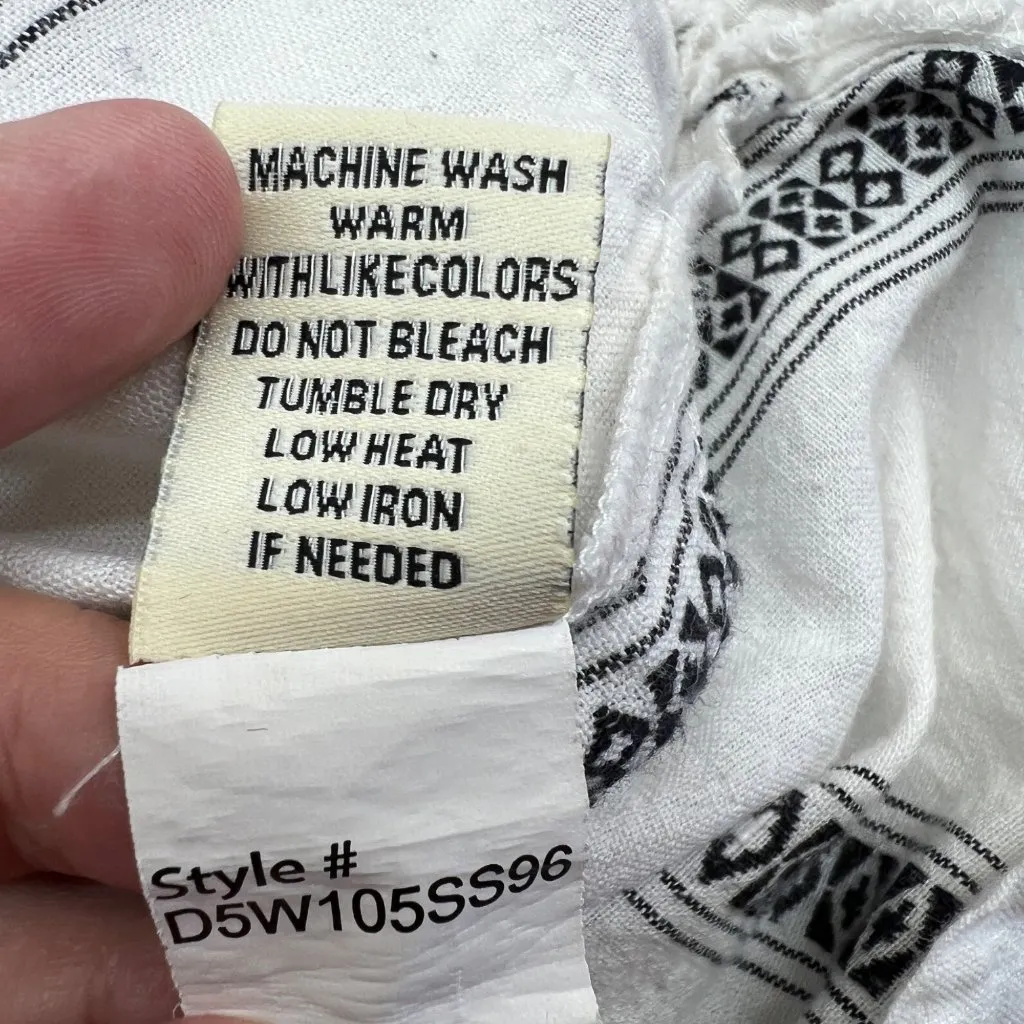 Dylan  Striped Tunic Top Beach Cover-up White Black Size Medium - Image 11