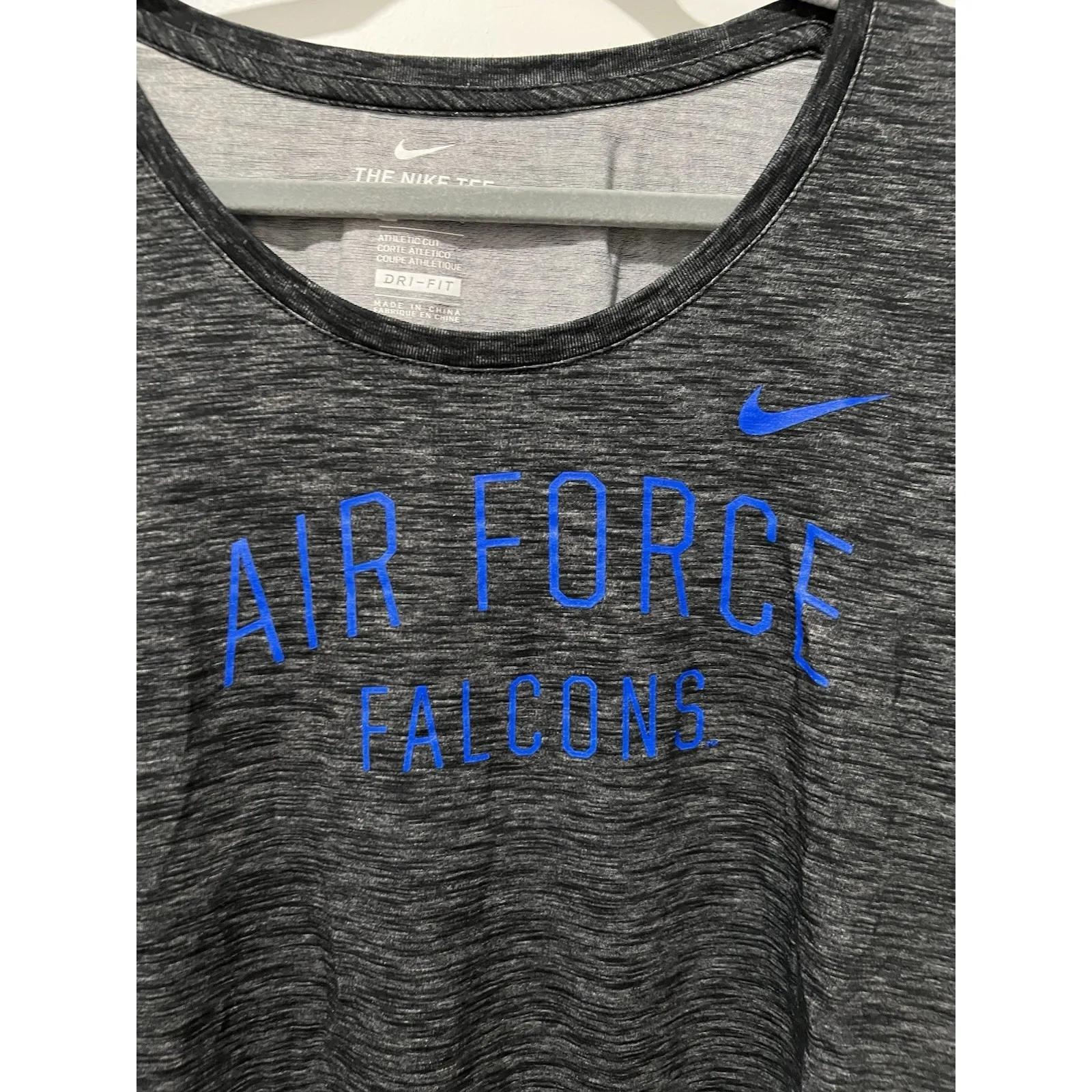 ✨Air Force Falcons Nike Dri-Fit Long Sleeve Shirt Women's Gray/Heather Blue Logo - Image 3