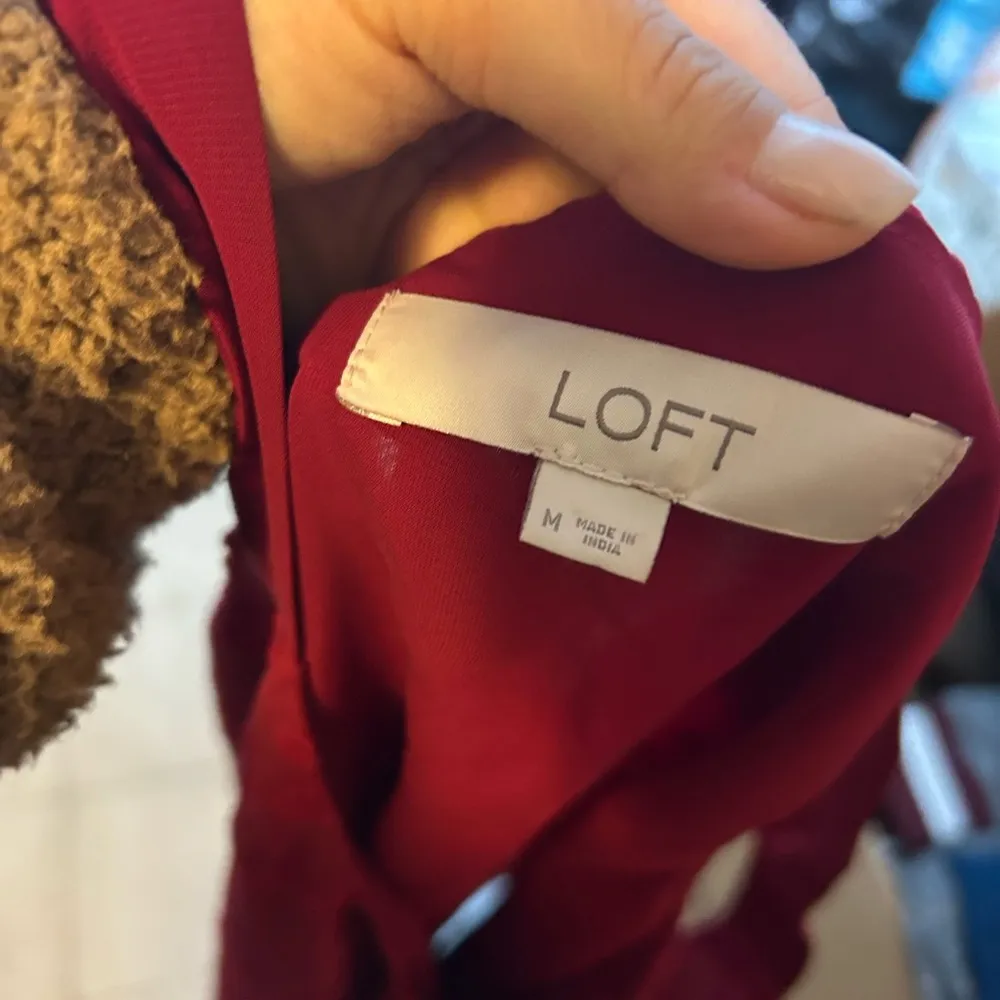 Loft Red Floral Embroidered Camisole Top - Image 3