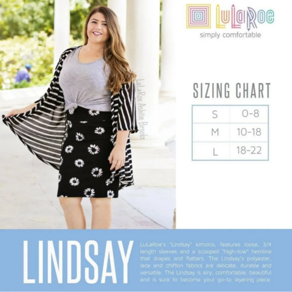 Lularoe The Lindsay Black Printed Kimono Wrap - NWT - M - Image 6