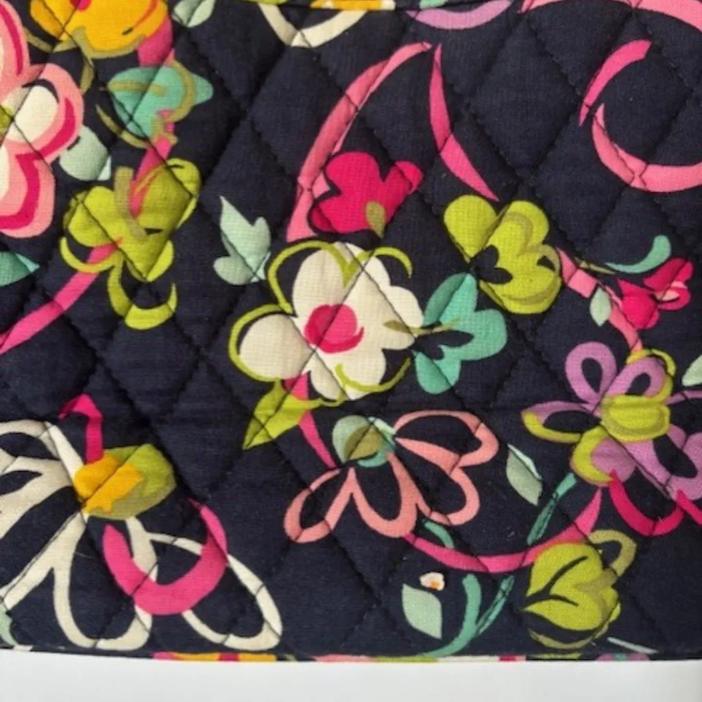 Vera Bradley Purse Shoulder Bag Retired Java Blue Cottagecore Quilted Floral - Image 6