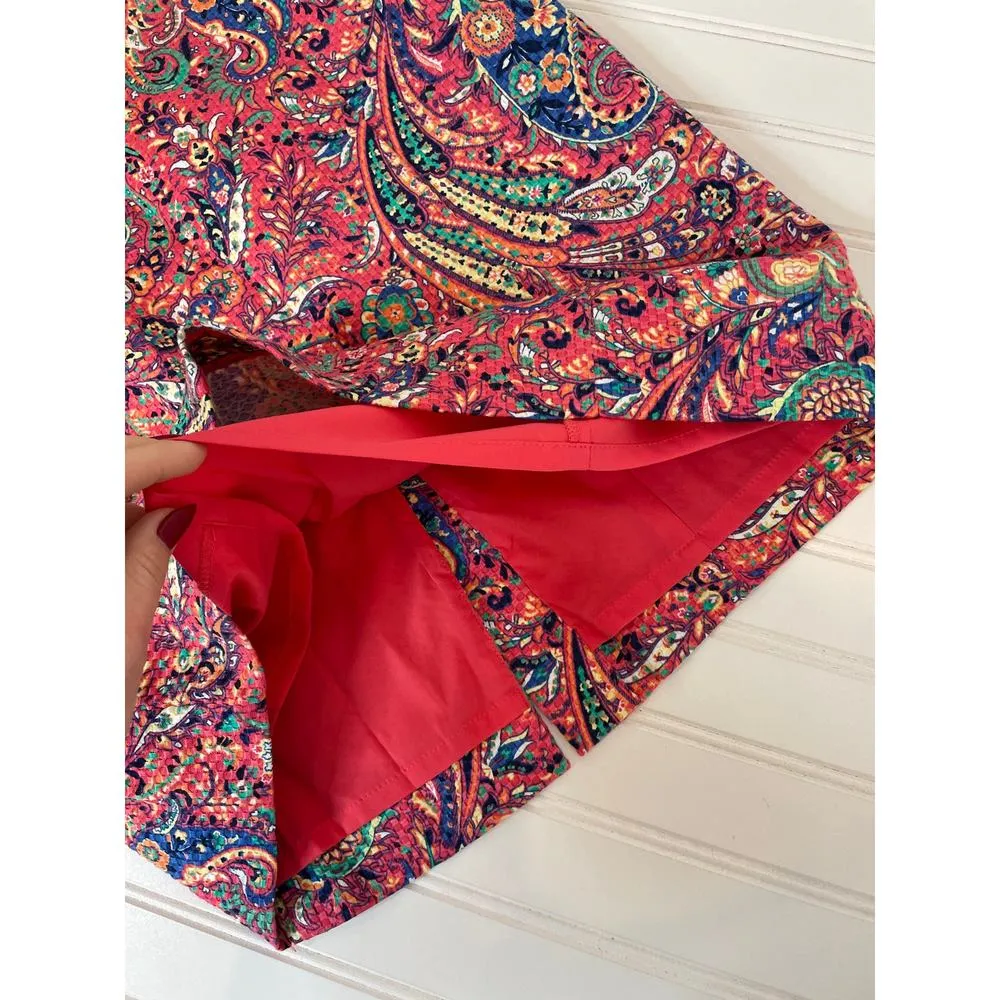 Talbots Bonaire Paisley Textured Sheath Dress Tie Open Back Sleeveless Size 4 - Image 8