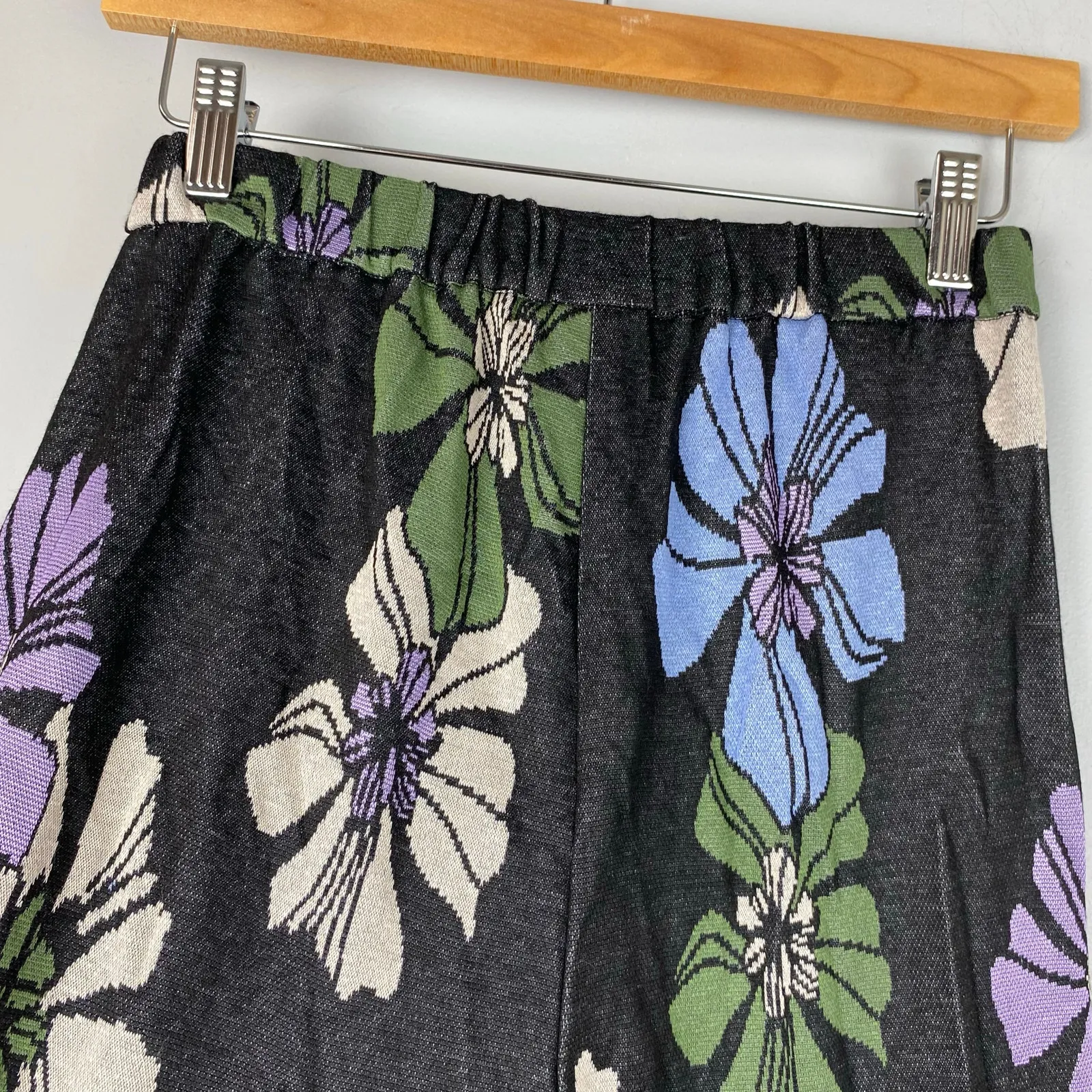 PINKO Charcoal Floral High Waisted Straight Leg Casual Pants Size 36 Gray - Image 4