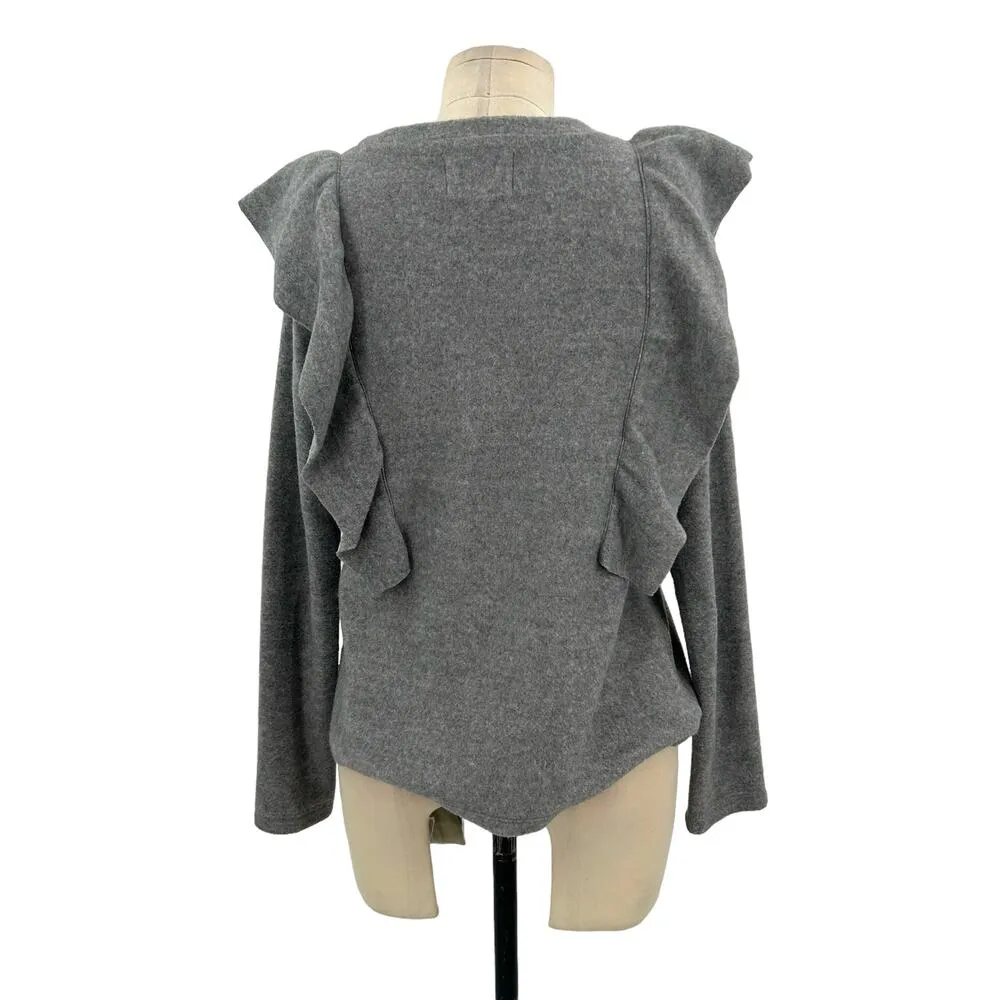 McGuire Sabina Ruffle‎ Sweater Gray Long Sleeve Size XS - Image 7
