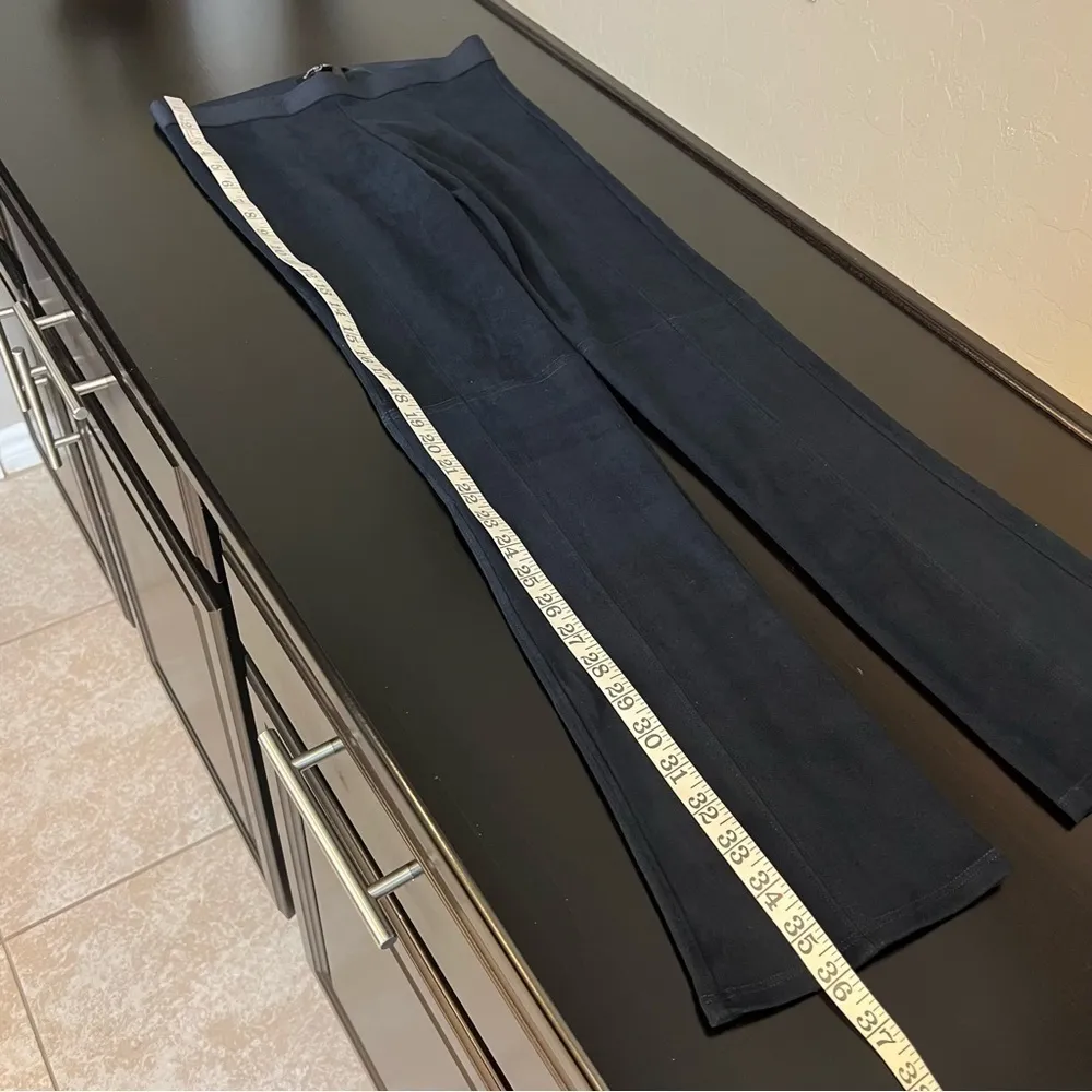 David Lerner microsuede navy blue pants, pull up elastic waist, navy blue, sz M - Image 9