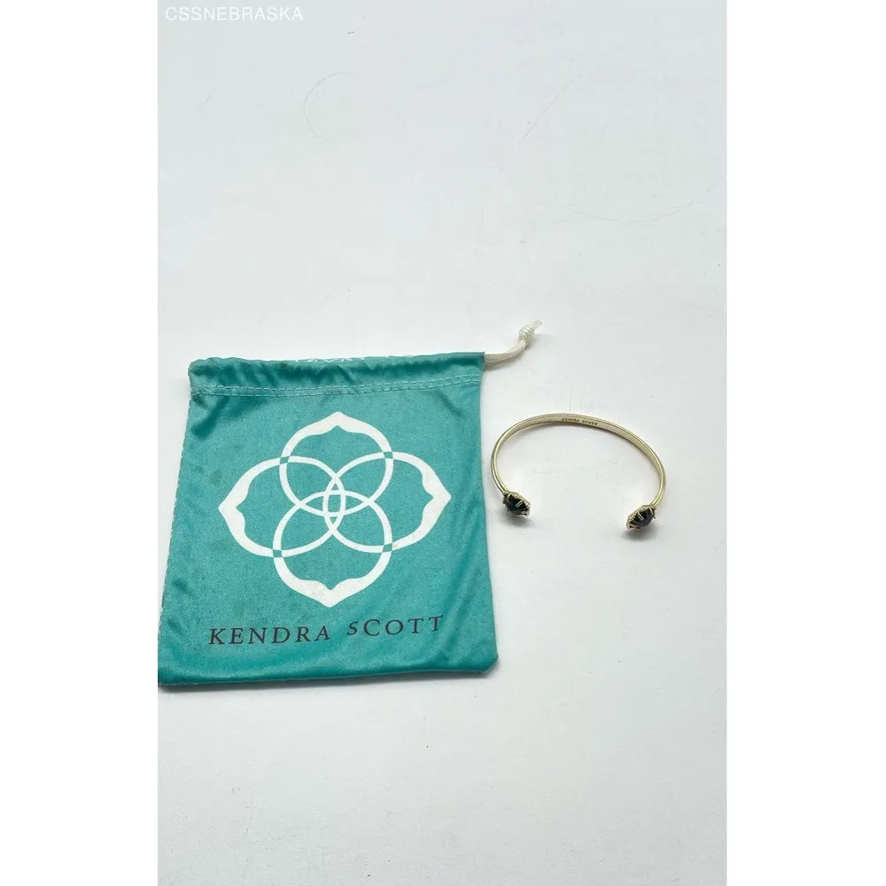 Kendra Scott‎ Gold Tone Cuff Bracelet Black Stone - Image 8