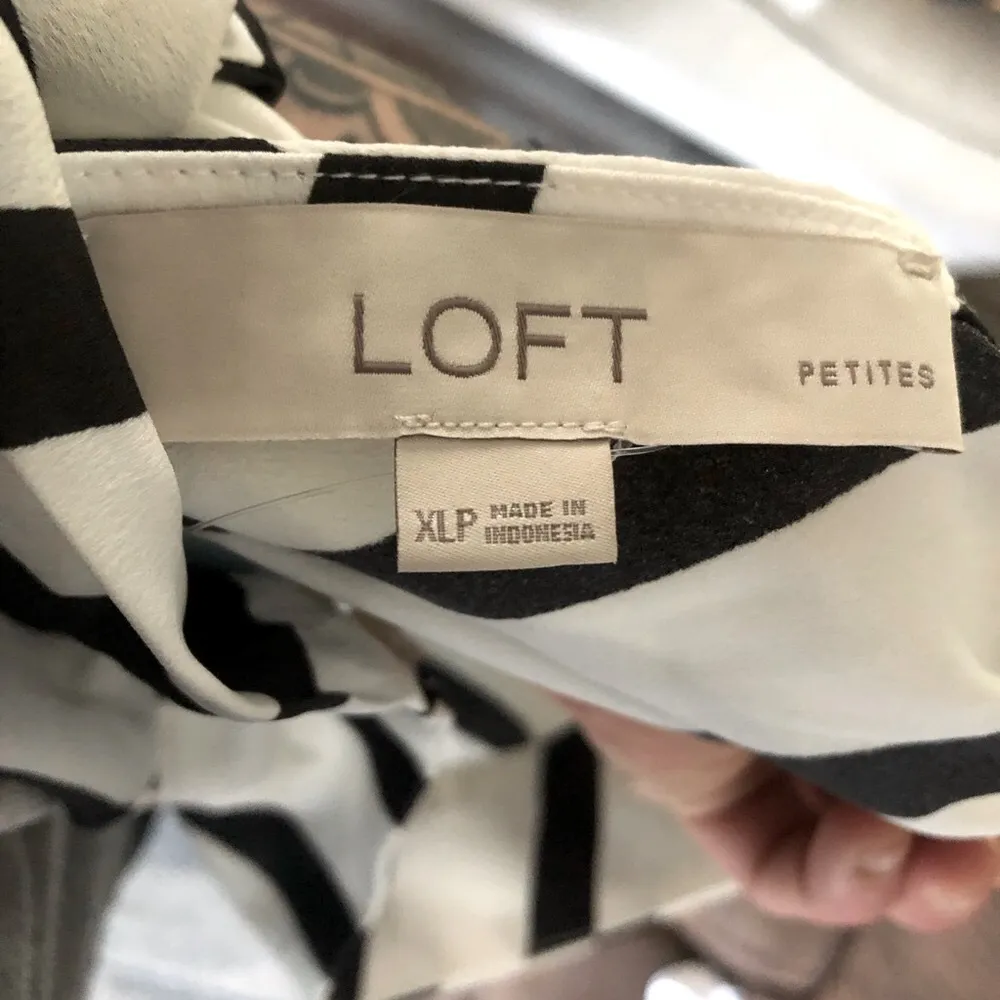 Loft  Asymmetrical Black and blouse - Image 3