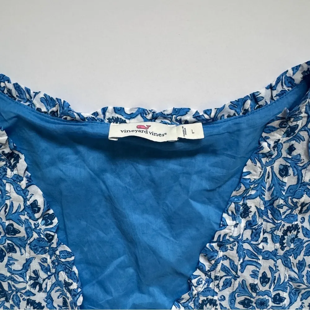 Vineyard Vines Scarf Print Pintuck Top Size Large NWT - Image 3