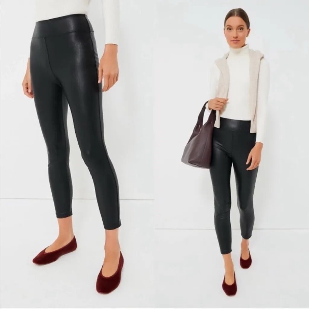 NWT Tuckernuck Black Faux Leather High Waist Leggings Sz S - Image 2