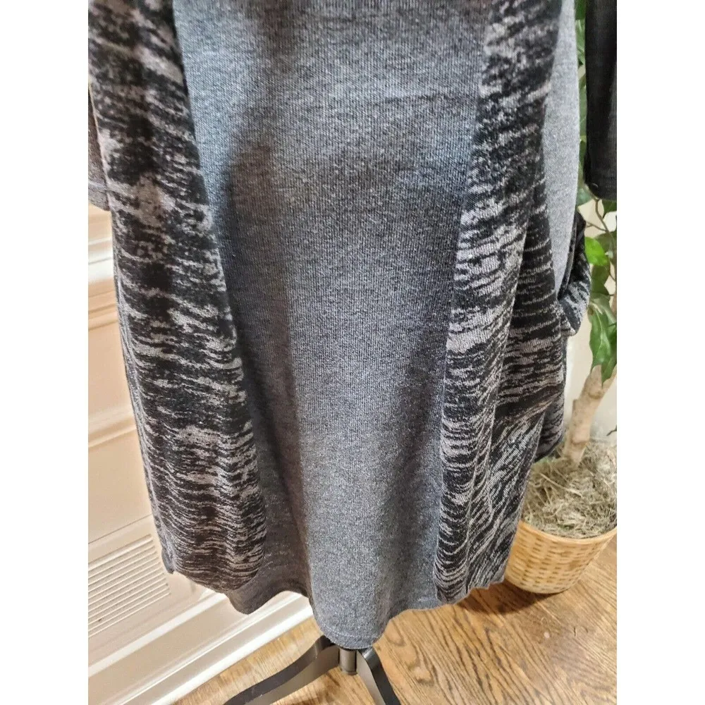 Fave Women Gray Long Sleeve Scoop Neck Knee Length Sweater Dress Size XL - Image 5