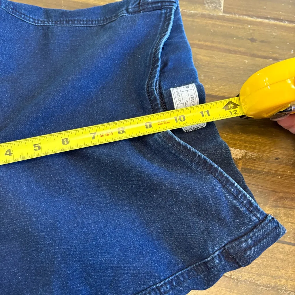 Free People Pull On Jeans Jeggings Skinny Raw Hem Dark Blue 26 Stretch Comfy - Image 6