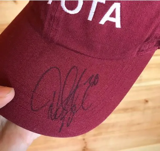 VINTAGE NEW MAROON RED/WHITE SIGNED TOYOTA BASEBALL CAP HAT Red - Image 2