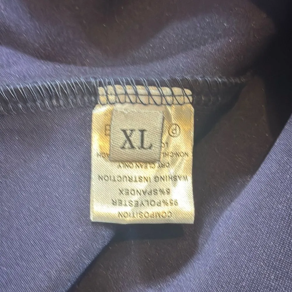 Women’s Navy Blue Long Sleeve Midi Pencil Dress with Bow Detail Size XL NEW - Image 13