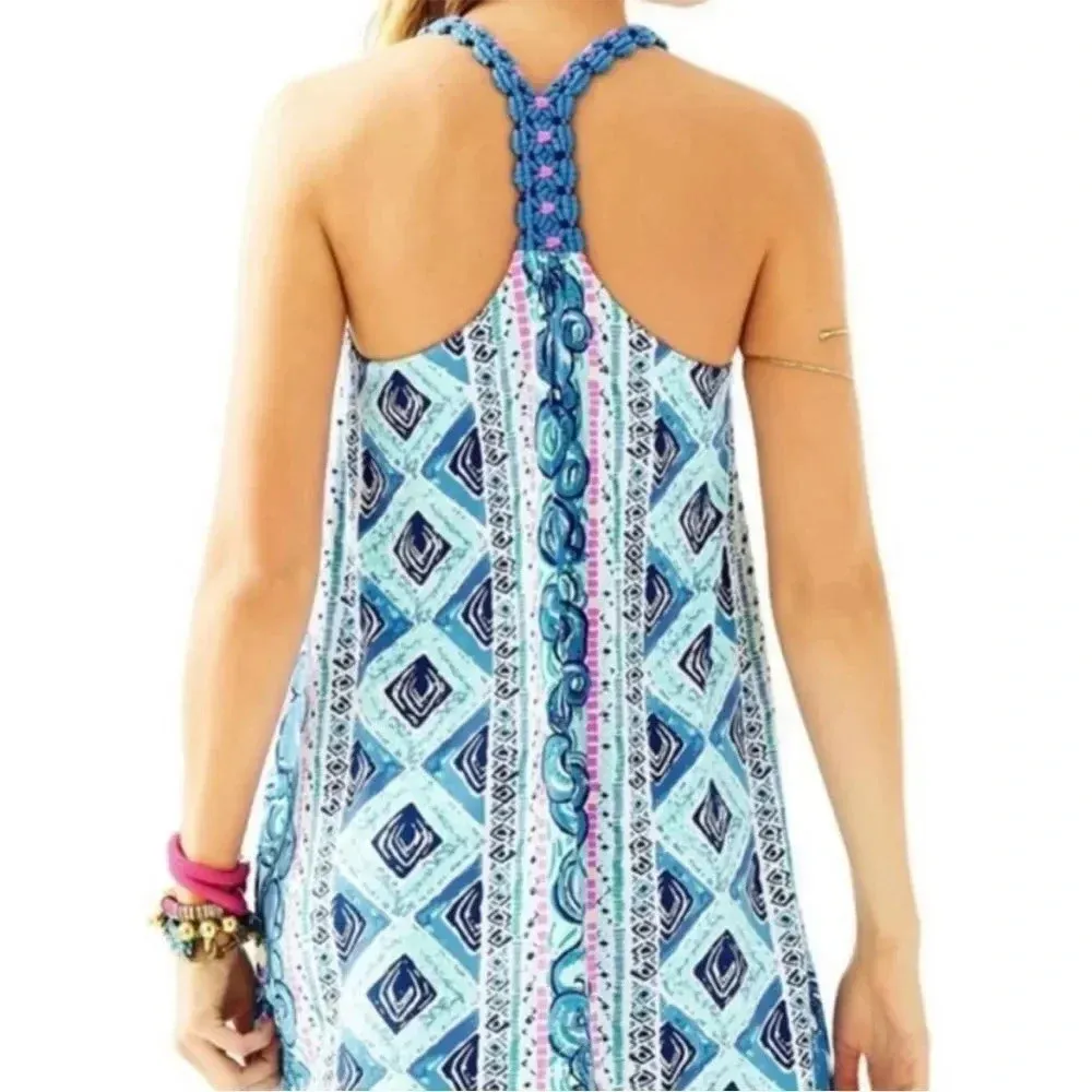 Lilly Pulitzer Lydia Dress Bay Blue Fine Line Dress Small - Image 4